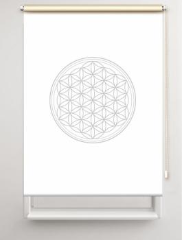 Rollo Blume des Lebens lichtgrau blanco - Sichtschutz Extartiqe